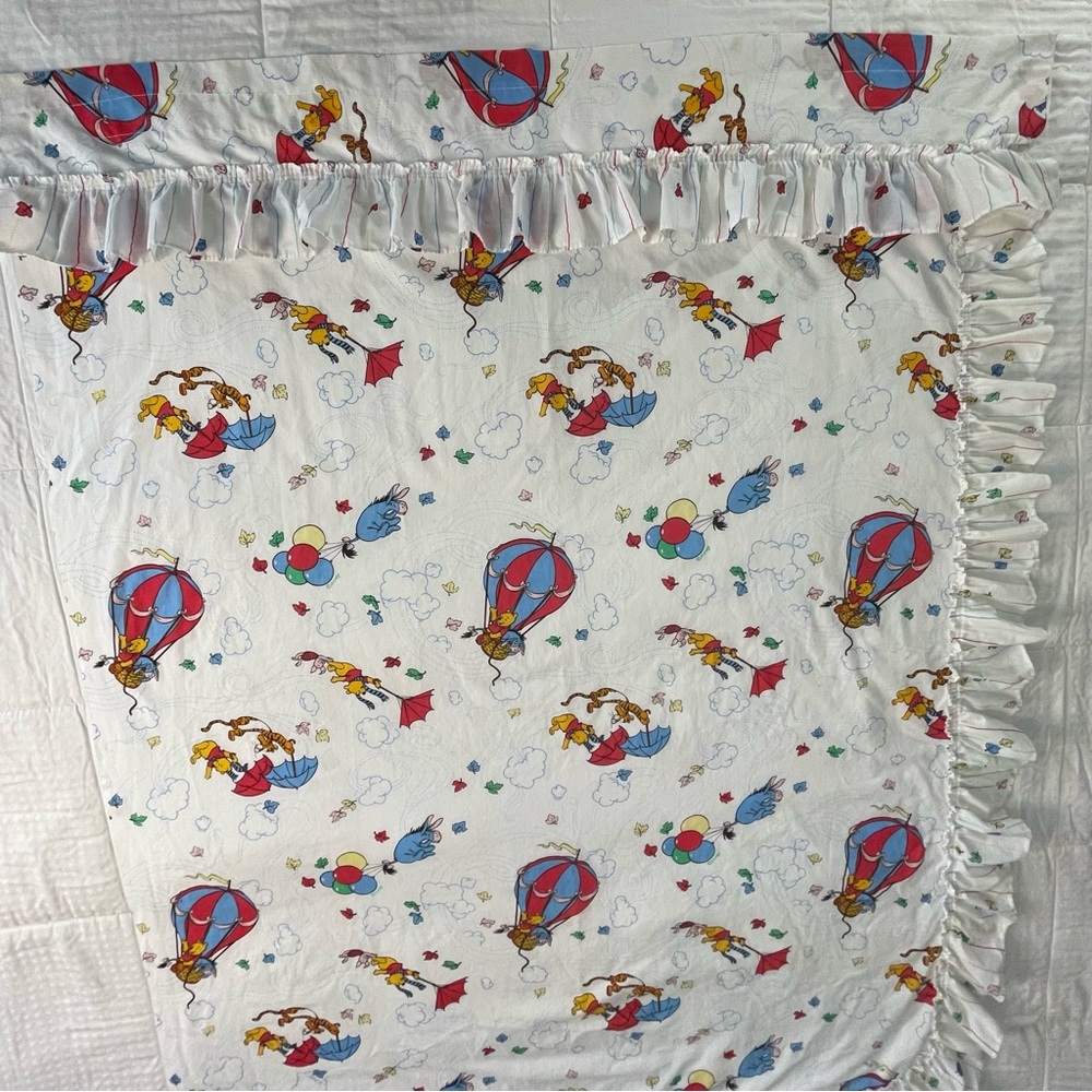Vintage Winnie the Pooh Priscilla Curtain Panels “The Blustery Day” 49”X62” - Picture 6 of 13